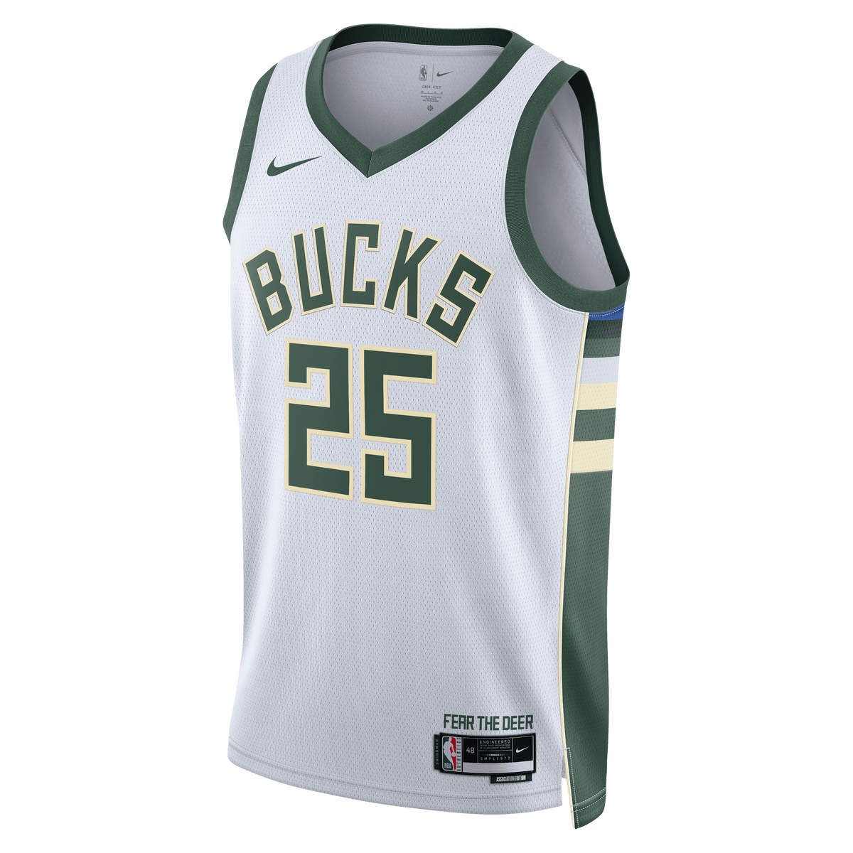 Milwaukee Bucks Nike Association Edition Swingman Jersey - White - Kasparas Jakučionis - Unisex